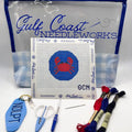 Hand Painted Needlepoint Starter Kit - Coastal Crab 13 Mesh
