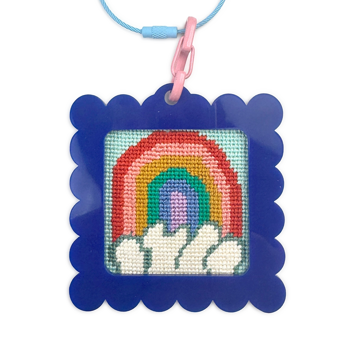 Bag Tag: Large Scallop Square - Pink