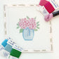 Pink Hydrangea Flower Vase Needlepoint Canvas